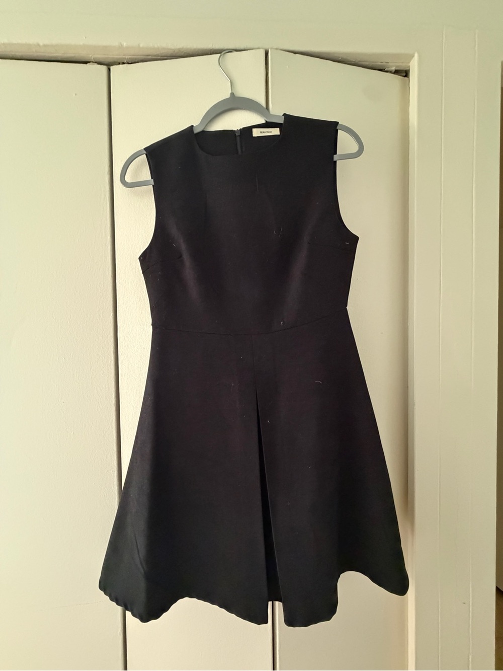 Sleeveless Black Suede A-Line Dress